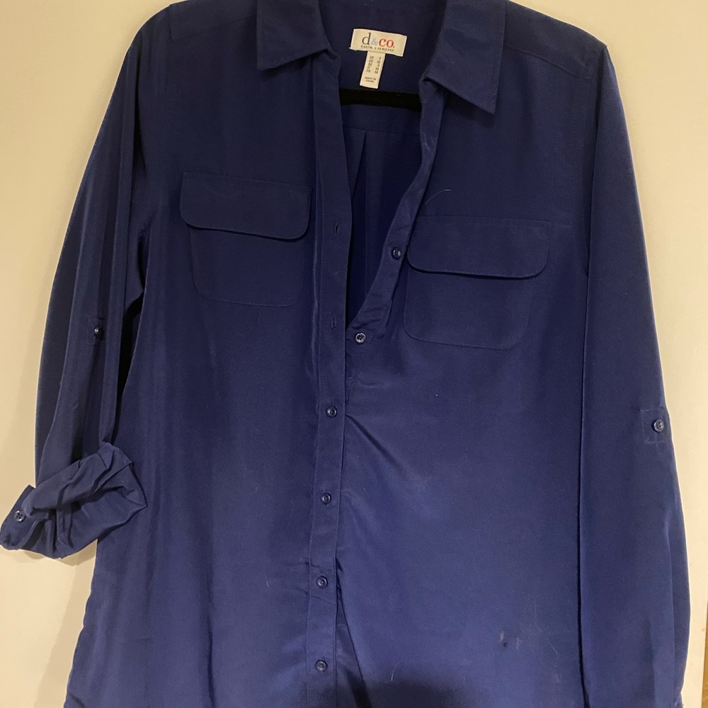Blue oversized button up